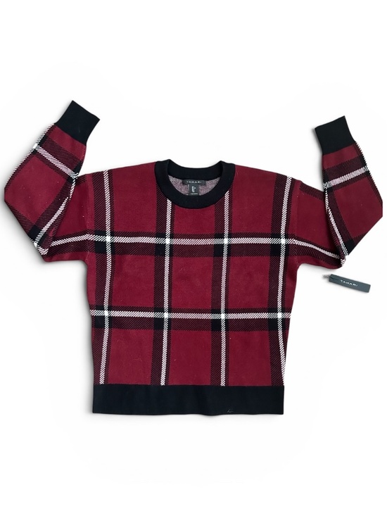 Tahari Sweaters - Tahari Women’s Plaid Sweater Size L Red Black Crewneck NWT Cozy Chic